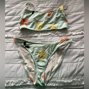 Triangl Mint with flowers Bikini Size Large/XL